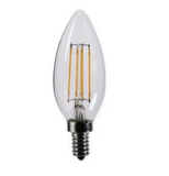 Cyber Tech Lighting LB25CCN-D/WW LED Flame Tip Filament Candle Lamp Warm White Light Bulb