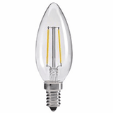 Cyber Tech Lighting LB40TCC-DE12WW2PK 4.5W Dimmable Clear Filament Torpedo Candelabra Bulb