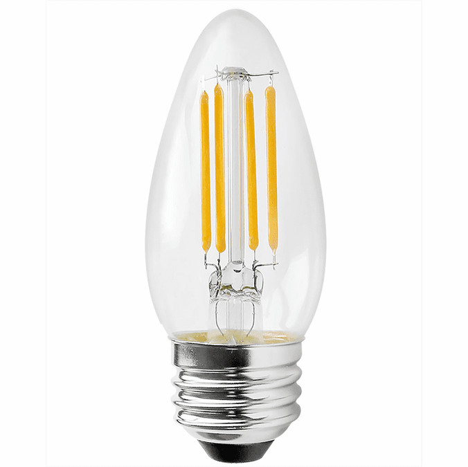 Cyber Tech Lighting LB60TCNC-D/WW-2PK 5.5W Dimmable LED Torpedo Filament Candle Lamp