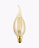 Cyber Tech Lighting LB4FCN-VINT/22K 4W LED Filament Bulb, Flame Tip, E12, 300 lm, 120V, CCT 2200K