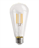 Cyber Tech Lighting LB60CAST21-WW3PK 5.5W LED Clear Classic Edison Filament ST21 Type Bulb, CCT 2700K, 3-Pack