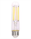 Cyber Tech Lighting LB60T10C-D/WW 8W LED Dimmable T10 Tubular Lamp, Clear, CCT 2700K