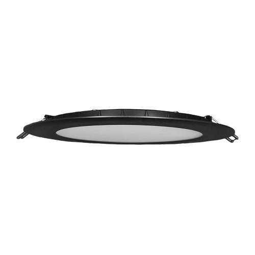 Lotus LED Lights LB8R/41K/BK 8" Round Economy Super Thin LED 18W Downlight, CCT 4100K, 1200 Lumens, Black Finish