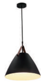 Westgate LCFN-MCT5-BK Nordic Design Pendant W/ Leather Strap, Integrated Multi Color Temperature, Lumens: 1400LM, Black Finish