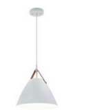 Westgate LCFN-MCT5-WH Nordic Design Pendant Light W/ Leather Strap, Integrated Multi Color Temperature, Lumens: 1400LM, White Finish