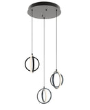 AFX Lighting LCKP09L30D1BKRND3 Lock 23 Inch LED Multi-Port Round Pendant In Black With White Acrylic Diffuser