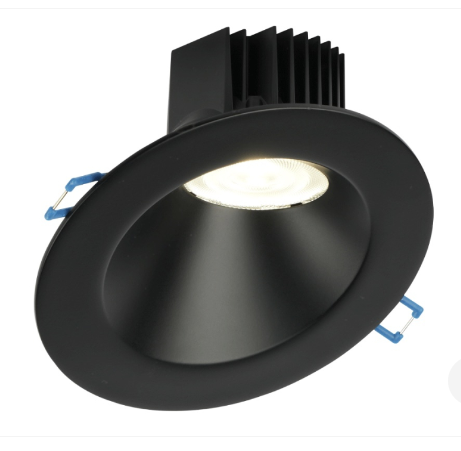 Lotus LED Lights LD3R-3018K-4RSL-BK 4" Round Sloped Regressed Led Downlight - 15w - Dim To Warm / 3k-18k - 1,280 Lumens - 120v - Black Finish