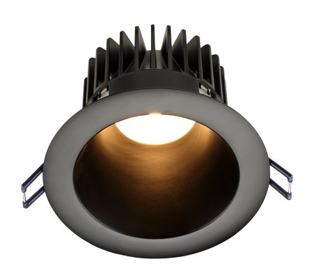 Lotus LED Lights LD4R-30K-4R-BR-BT-15D 4" Round Deep Regressed LED Downlight - 15W - Black Reflector - Black Trim - 3000K - 1,150 Lumens - 120V, 15D Beam Angle