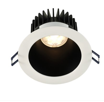 Lotus LED Lights LD4R-35K-HO-4R-BR-WT 4" Round Deep Regressed Led Downlight - High Output - 18w - Black Reflector - White Trim - 3500k - 1,600 Lumens - 120v