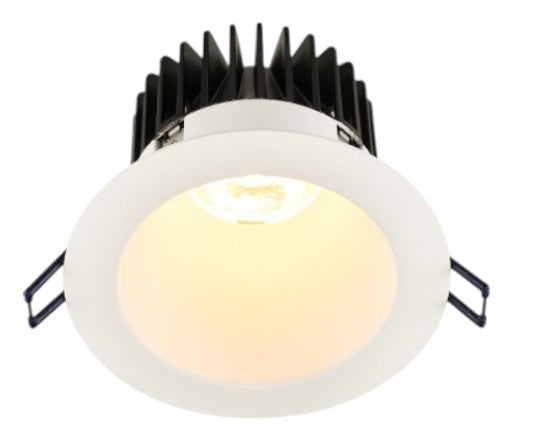 Lotus LED Lights LD4R-50K-4R-WR-WT-15D 4'' Round Deep Regressed LED, 15W, 1400 Lumens, 5000K, 90+ CRI, 15° Beam Angle, Plenum Rated, IP54, Airtight, Triac Dimmable, White Trim & Reflector