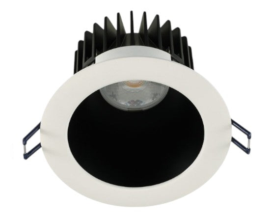 Lotus LED Lights LD4R-50K-4R-BR-WT-60D 4'' Round Deep Regressed LED, 15W, 1400 Lumens, 5000K, 90+ CRI, 60° Beam Angle, Plenum Rated, IP54, Airtight, Triac Dimmable, White Trim & Black Reflector