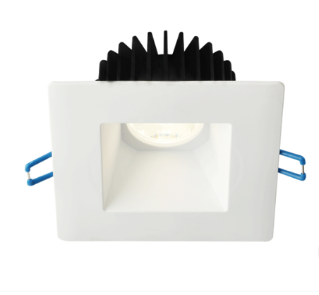 Lotus LED Lights LD4S-27K-4S-CPL-WH 4" Square Deep Regressed Polycarbonate Led Downlight - Corrosion Resistant - 15w - 2700k - 1,100 Lumens - 120v - White Polycarbonate