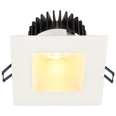 Lotus LED Lights LD4S-35K-4S-WR-WT 4" Square Deep Regressed LED Downlight, Color Temperature 3500K, Wattage 15W, Lumens 1250 lm, 120V, White Reflector - White Trim