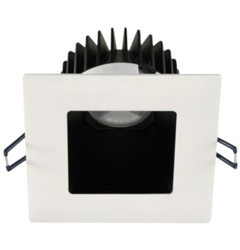 Lotus LED Lights LD4S-50K-4S-BR-WT-60D 4'' Square Deep Regressed LED, 15W, 1400 Lumens, 5000K, 90+ CRI, 60° Beam Angle, Plenum Rated, IP54, Airtight, Triac Dimmable, White Trim & Black Reflector