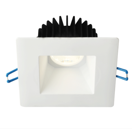 Lotus LED Lights LD4S-5CCT-4S-CPL-WH 4" Square Deep Regressed Polycarbonate Led Downlight - Corrosion Resistant - 15w - 27k / 3k / 35k / 4k / 5k - 1,400 Lumens - 120v - White Polycarbonate