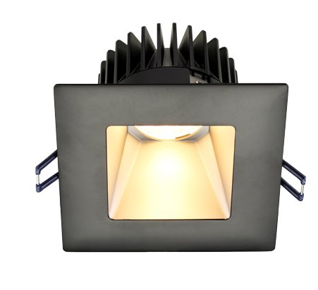 Lotus LED Lights LD4S-5CCT-HO-4S-SR-BT 4" Square Deep Regressed Led Downlight - Hight Output - 18w - Silver Reflector - Black Trim - 27k / 3k / 35k / 4k / 5k - 1,700 Lumens - 120v