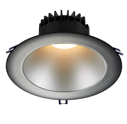 Lotus LED Lights LD8R-35K-SR-BT 8" Deep Regressed Led Downlight - 18w - Silver Reflector - Black Trim - 3500k - 1,600 Lumens - 120v