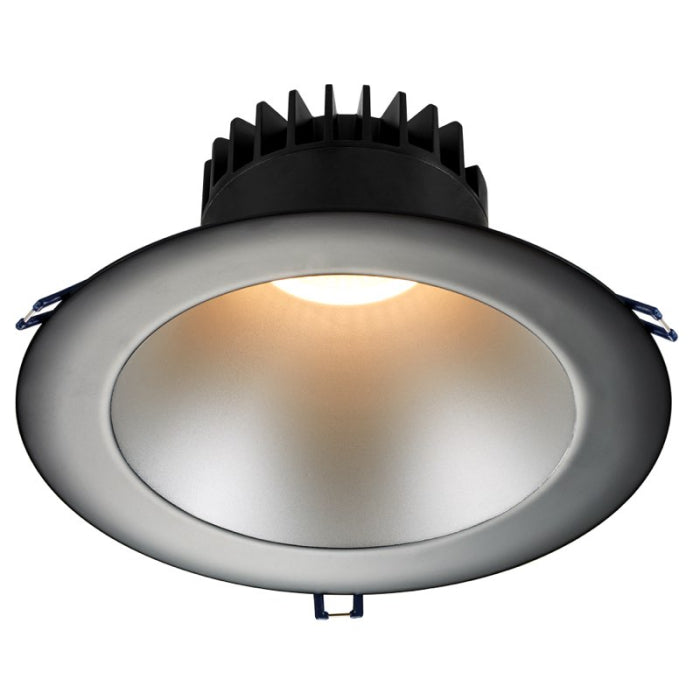 Lotus LED Lights LD8R-50K-HO-SR-BT 8" Deep Regressed 30W LED Downlight, CCT 5000K, 120V, Silver Reflector/ Black Trim