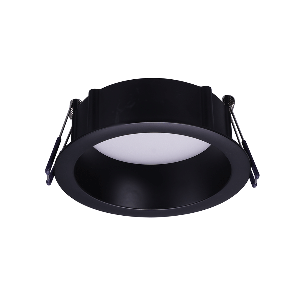 Lotus LED Lights LE4RR-5CCT-BK 4" Round Deep Regressed Eco LED Recessed Light – 5 CCT Selectable (2700K-5000K), 11W, 90° Beam Angle, 90+ CRI, Triac or 0-10V Dimmable, IP54 Wet & IC Rated, Black Trim