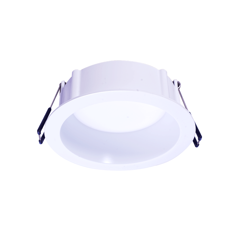 Lotus LED Lights LE4RR-5CCT-WH 4" Round Deep Regressed Eco LED Recessed Light – 5 CCT Selectable (2700K-5000K), 11W, 90° Beam Angle, 90+ CRI, Triac or 0-10V Dimmable, IP54 Wet & IC Rated, White Trim