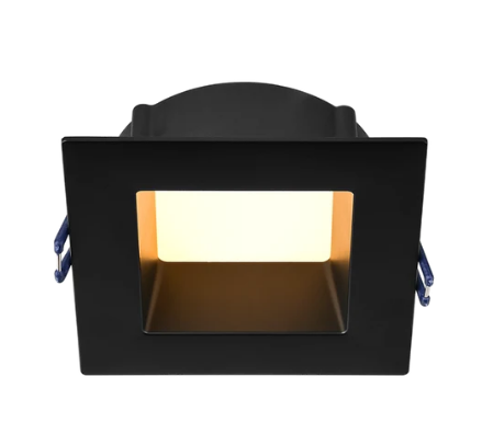 Lotus LED Lights LE4SR-5CCT-BK 4" Square Deep Regressed Eco 11W LED 5CCT 27-30-35-40-50K Black Type IC Wet Air-Tight CRI 90+