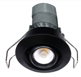 Lotus LED Light LED-1-S6W-30K-BK-24V-G 2" Mini Led Round Gimbal Recessed Downlight - 6w - 3000k - 480 Lumens - 24v - Black Finish