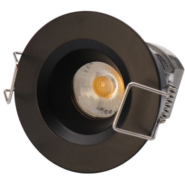 Lotus LED Lights LED-1-S6W-30K-T1-12WD-R-BK 2" Mini Round LED Recessed Wide Trim Downlight, CCT 3000K, 24V, Black Finish