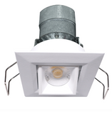 Lotus LED Light LED-1-S6W-30K-WH-24V-G-SQ 2" Mini Led Square Gimbal Recessed Downlight - 6w - 3000k - 480 Lumens - 24v - White Finish