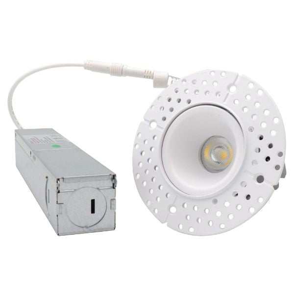 Lotus LED Lights LED-1-S7W-5CCT-1R-TRIMLESS-WH 2" Mini Round LED Trimless Downlight, MCTP 27K / 3K / 35K / 4K / 5K, 120V, White Finish