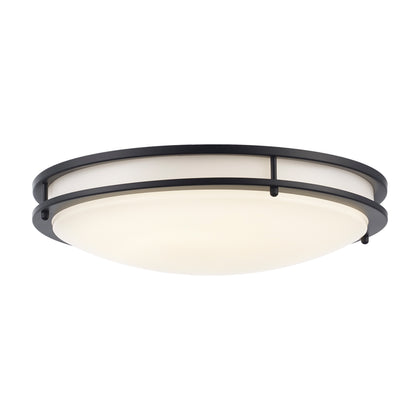 Trans Globe Lighting Tavian round flush mount ceiling light in black finish