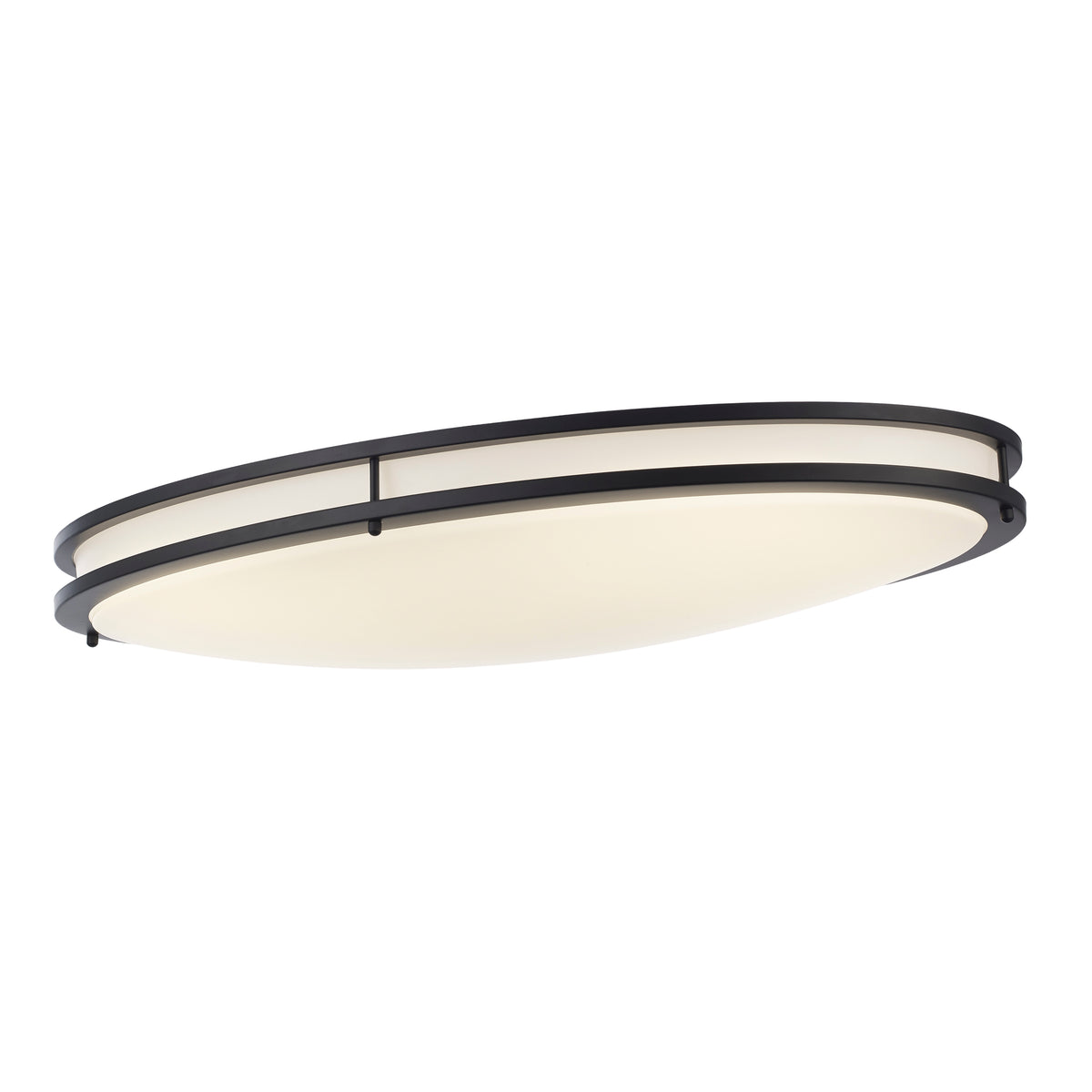 Trans Globe Lighting LED-16325 BK Tavian black oval LED flush mount ceiling light