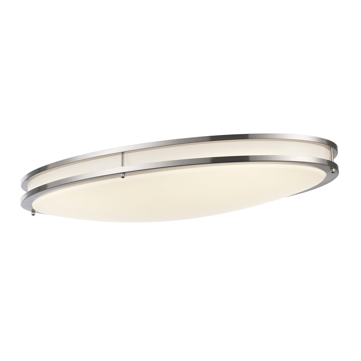 Trans Globe Lighting LED-16325 BN Tavian brushed nickel oval flush mount ceiling light