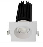 Lotus LED Light LED-2-S11W-DTW-WH-EY-SQ 2" Square Gimbal Led Downlight - 11w - Dim To Warm / 3k-18k - 900 Lumens - 120v - White Finish