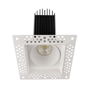 Lotus LED Lights LED-2-S11W-DTW-WH-EY-T-SQ 2" Trimless Square Gimbal Led Downlight - 11w - Dim To Warm / 3k-18k - 900 Lumens - 120v - White Finish
