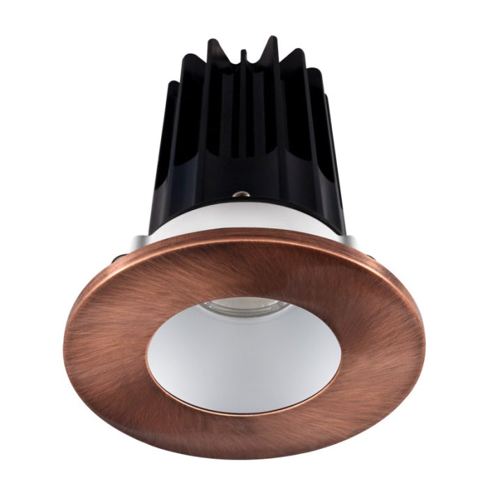 Lotus LED Lights LED-2-S15W-27K-2RRAK-2RTCP-24 2" LED Recessed Downlight - High Output W/24 Degree Beam Angle, 15 Watt, CCT 2700K, 120V, Silver Reflector/ Round Copper Trim
