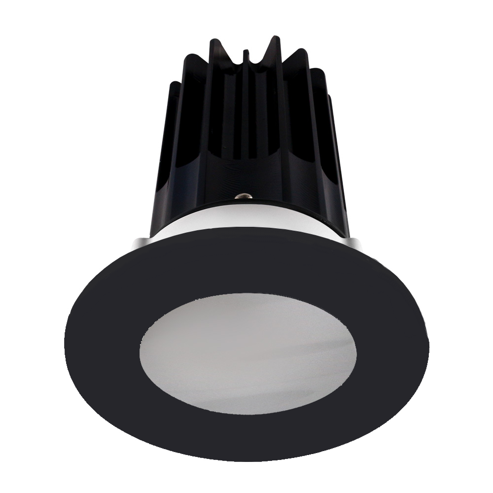 Lotus LED Lights LED-2-S15W-3018K-2RRBK-2RST-BK-60D 2" Round Recessed LED Designer Series Downlight  – 15W – Dim to Warm 30-18K – 800 lm – 60° Beam Angle – 90+ CRI – Black Reflector – Black Shower Trim