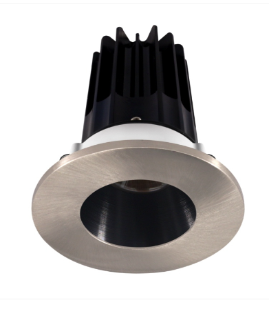 Lotus LED Lights LED-2-S15W-27K-2RRBK-2RTBN-24 2" Led Recessed Downlight - High Output - 15w - 2700k - 980 Lumens - Black Reflector - Round Brushed Nickel Trim - 24° - 120v