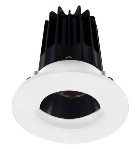 Lotus LED Lights LED-2-S15W-27K-2RRBK-2RWW-60D 2 inch Recessed Downlight LED, Wattage 15W, Color Temperature 2700K, Lumens 980 lm, 60° Beam Angle, Black Reflector, Round Wall Wash Trim