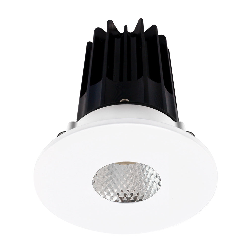 Lotus LED Lights LED-2-S15W-3018K-2RRDM-2RPH-60D 2" High Output Round Recessed LED Designer Series Downlight  – 15W – Dim to Warm 30-18K – 800 lm – 60° Beam Angle – 90+ CRI – Diamond Reflector – White Pinhole Trim