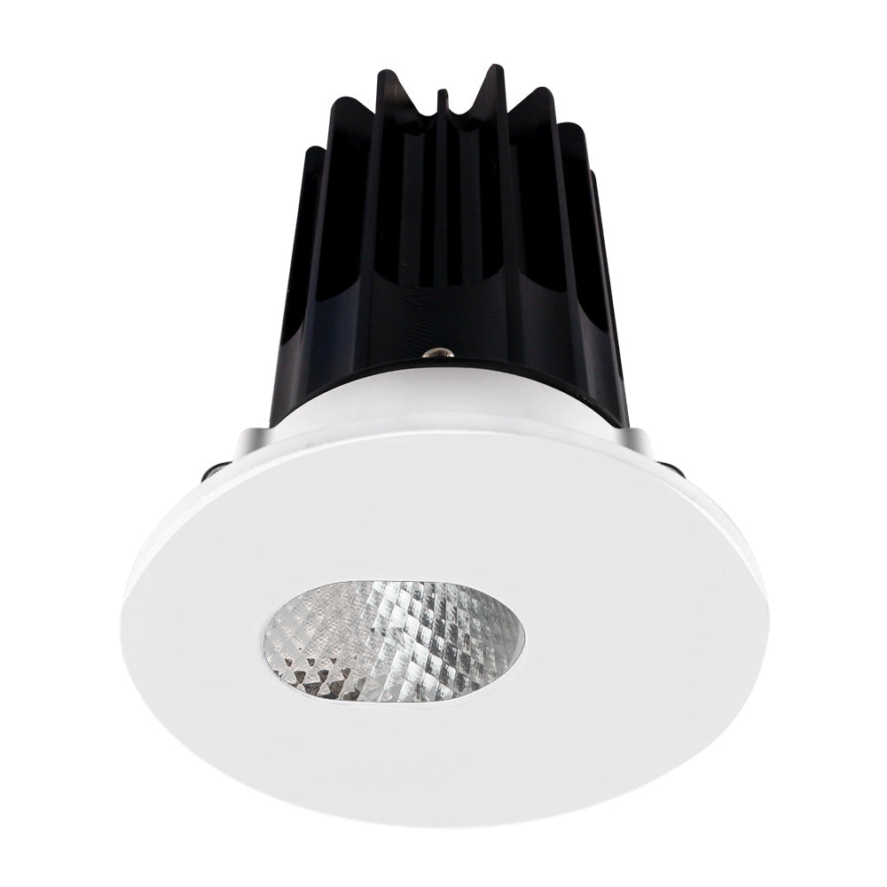 Lotus LED Lights LED-2-S15W-3018K-2RRDM-2RSA-60D 2" High Output Round Recessed LED Designer Series Downlight  – 15W – Dim to Warm 30-18K – 800  lm – 60° Beam Angle – 90+ CRI – Diamond Reflector – White Slot Aperture Trim