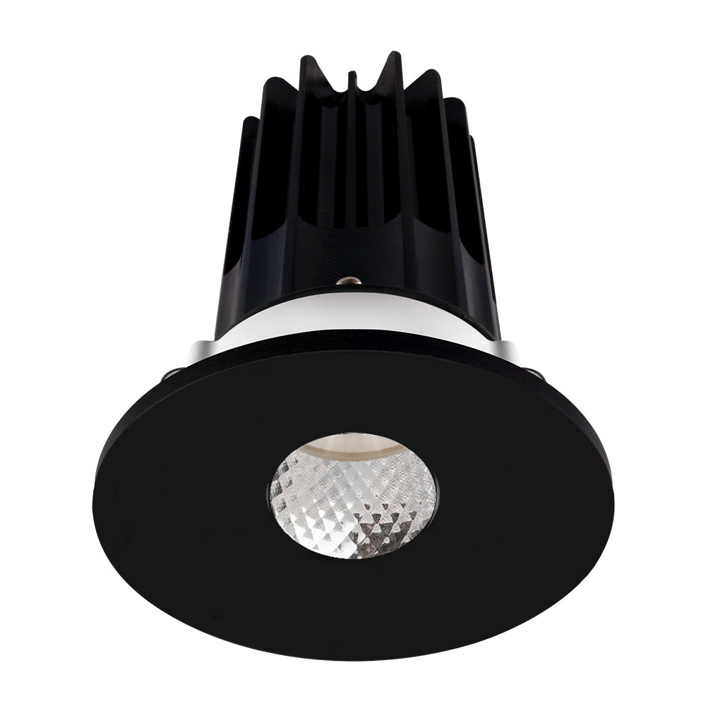 Lotus LED Lights LED-2-S8W2-30K-2RRDM-2RPH-BK-60D 2" Round Recessed LED Designer Series Downlight  – 8W – 3000K – 600 lm – 60° Beam Angle – 90+ CRI – Diamond Reflector – Black Pinhole Trim