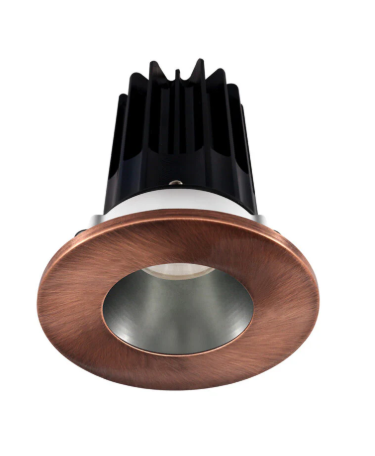 Lotus LED Lights LED-2-S15W-27K-2RRDM-2RTCP-24D 2 inch Recessed Downlight 15W LED 2700K 980 lm - 24° Beam Angle - Diamond Reflector - Round Copper Trim - Type IC Damp Air-Tight T24 CRI 90+