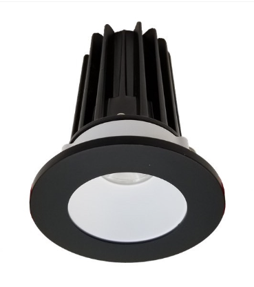 Lotus LED Lights LED-2-S15W-27K-2RRWH-2RTBK-24 2" Led Recessed Downlight - High Output - 15w - 2700k - 980 Lumens - White Reflector - Round Black Trim - 24° - 120v