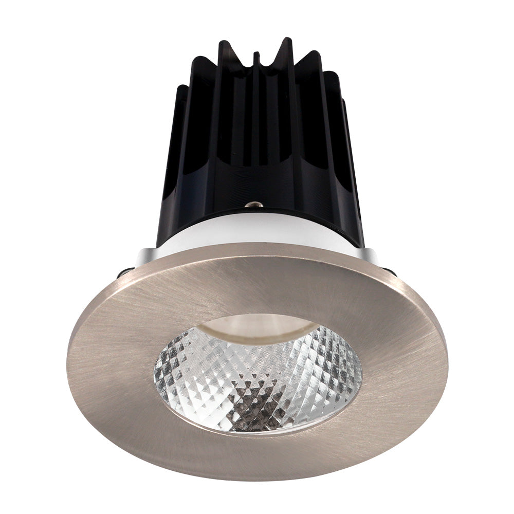 Lotus LED Lights LED-2-S15W-30K-2RRDM-2RTBN-60D 2" Round High Output Designer Series LED Recessed Downlight - 15W - 120V - 1000 Lumens - 3000K CCT - 60° Beam Angle With Diamond Reflector - Brushed Nickel Trim