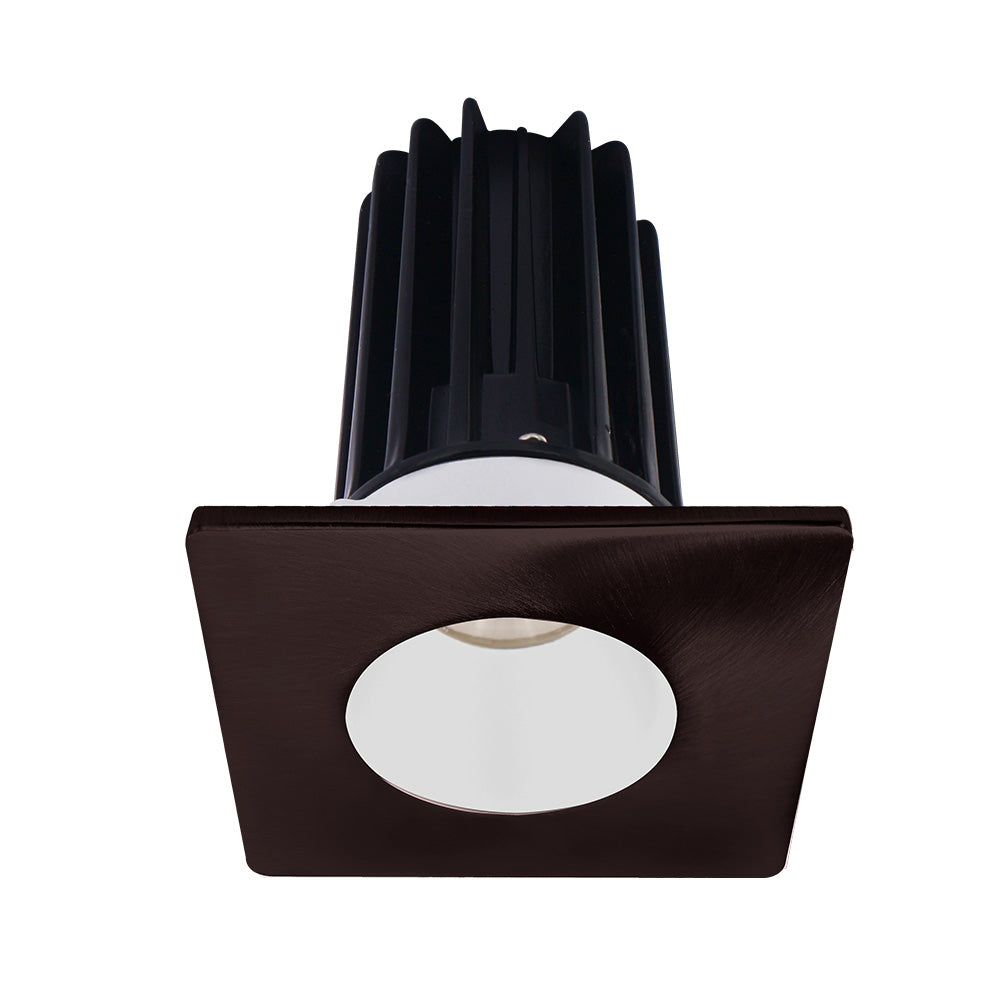Lotus LED Lights LED-2-S15W-30K-2RRWH-2STBZ-60D 2" High Output Designer Series LED Recessed Downlight, 15W, CCT 3000K, 1000 Lumens, 60° Beam Angle with White Reflector - Square Bronze Trim