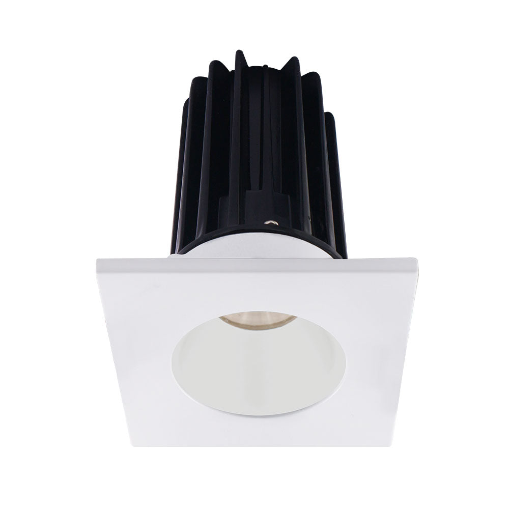 Lotus LED Lights LED-2-S15W-30K-2RRWH-2STWH-60D 2" High Output Designer Series LED Recessed Downlight, 15W, CCT 3000K, 1000 Lumens, 60° Beam Angle with White Reflector - Square White Trim