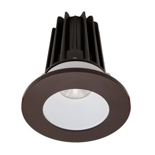 Lotus LED Light LED-2-S15W-3018K-2RRWH-2RTBZ-24 2" LED Recessed Downlight - High Output - 15 Watt W/ 24 Degree Beam Angle, CCT Dim To Warm / 3K-18K, 120V, White Reflector/ Round Bronze Trim
