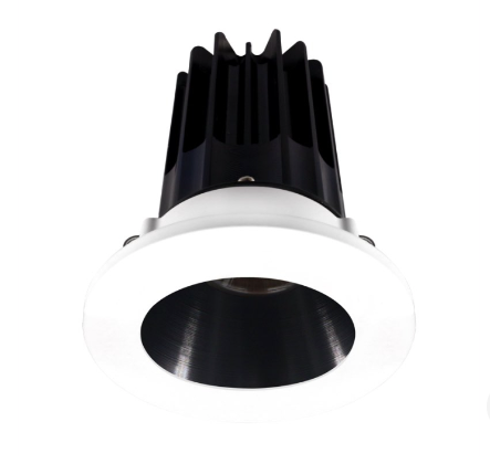 Lotus LED Lights LED-2-S15W-30K-2RRBK-2RTWH-24 2" Led Recessed Downlight - High Output - 15w - 3000k - 1,000 Lumens - Black Reflector - Round White Trim - 24° - 120v