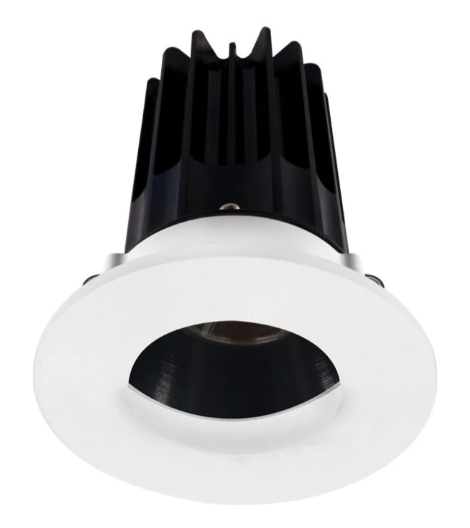 Lotus LED Lights LED-2-S15W-30K-2RRBK-2RWW-60D 2 inch Recessed Downlight LED, Wattage 15W, Color Temperature 3000K, Lumens 1000 lm, 60° Beam Angle, Black Reflector, Round Wall Wash Trim