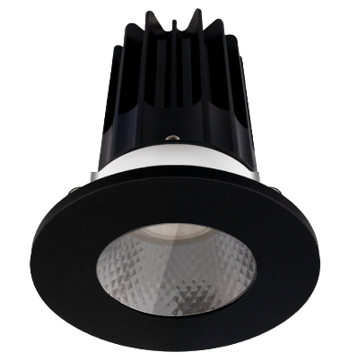 Lotus LED Lights LED-2-S15W-30K-2RRDM-2RST-BK-24D 2 inch Recessed Downlight LED, Wattage 15W, Color Temperature 3000K, Lumens 1000 lm, 24° Beam Angle, Diamond Reflector, Round Shower Trim, Black